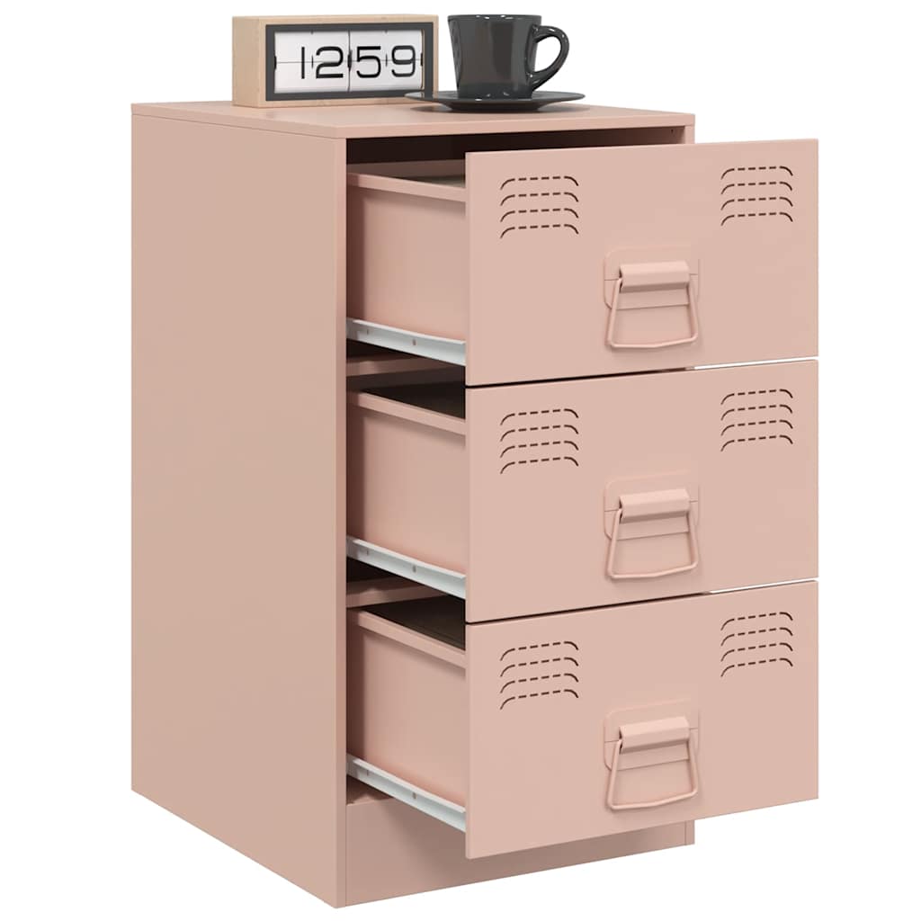 Bedside Cabinets 2 pcs Pink 34.5x39x62 cm Steel