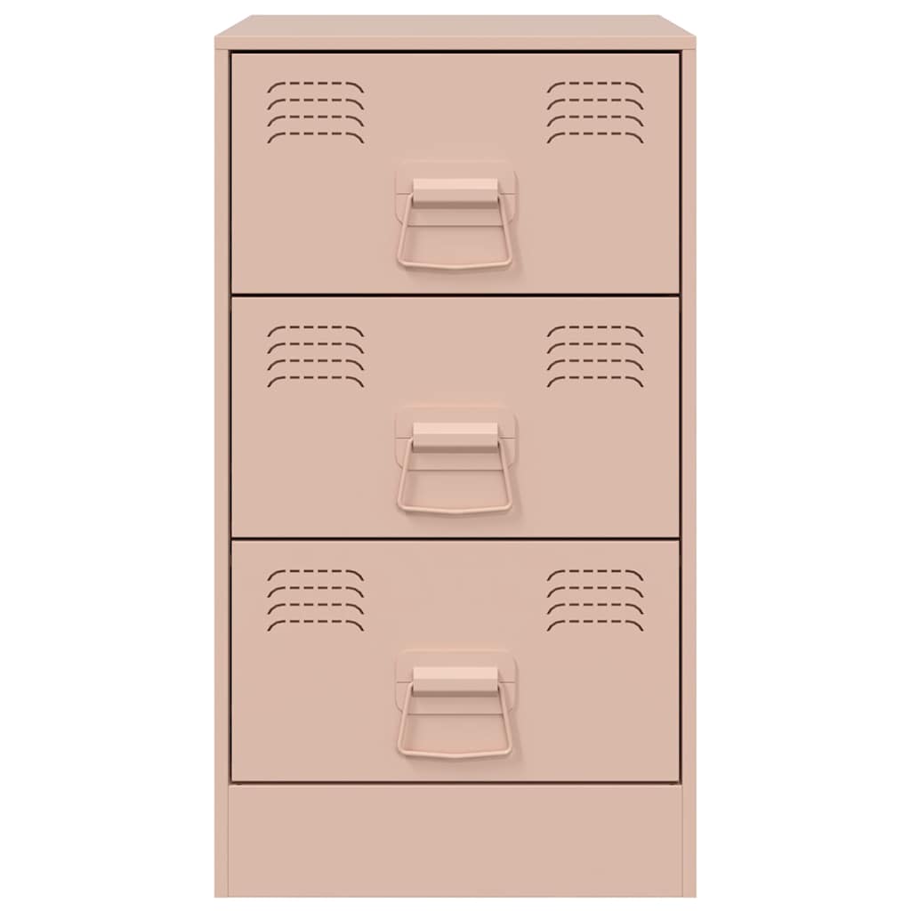 Bedside Cabinets 2 pcs Pink 34.5x39x62 cm Steel