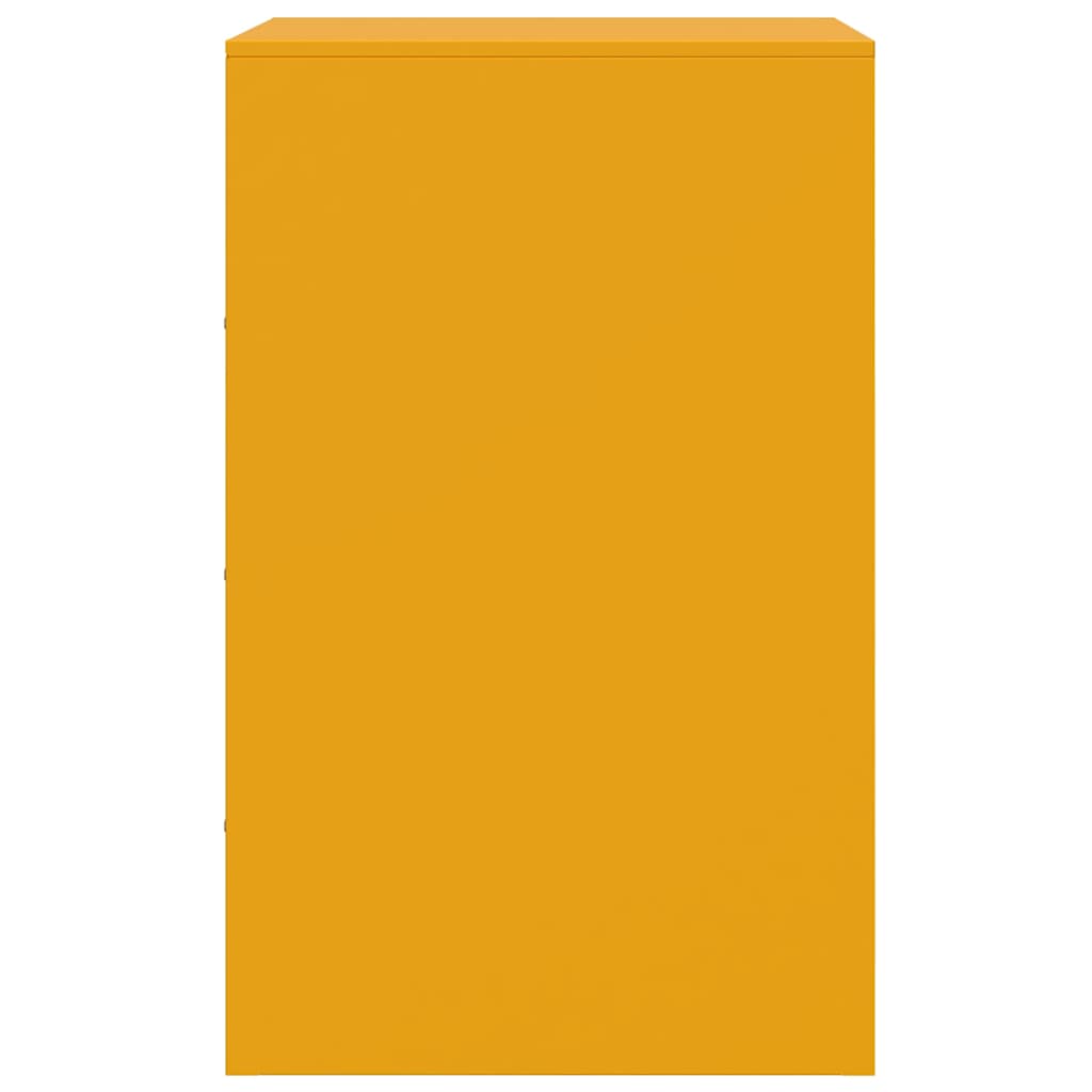 Bedside Cabinets 2 pcs Mustard Yellow 34.5x39x62 cm Steel