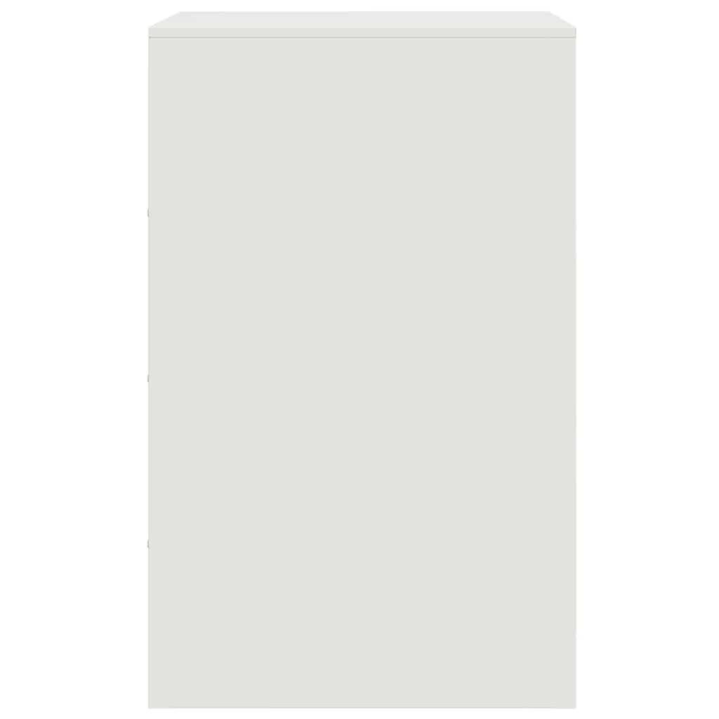 Bedside Cabinet White 34.5x39x62 cm Steel