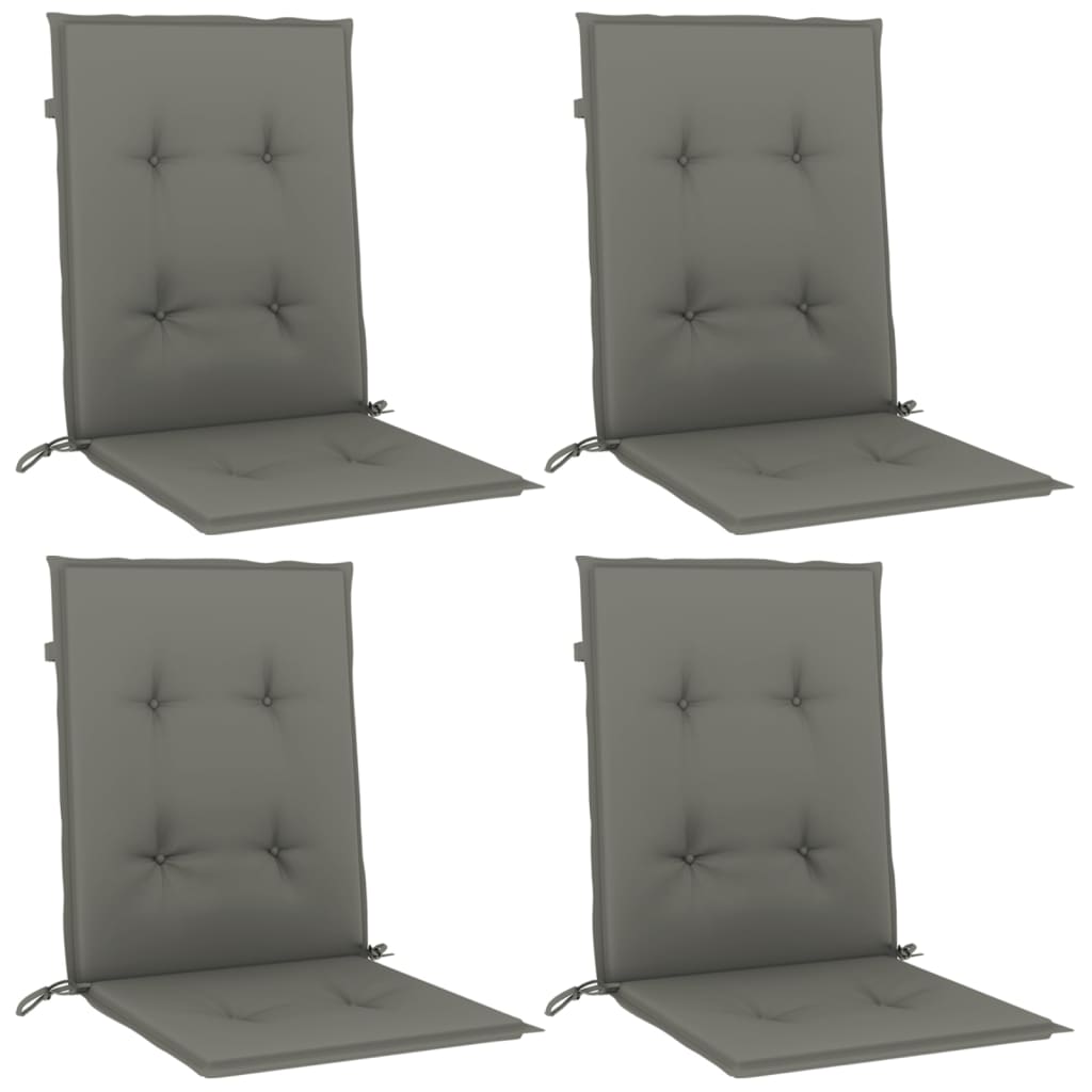 Lowback Chair Cushions 4 pcs Melange Dark Grey 100x50x4 cm Fabric