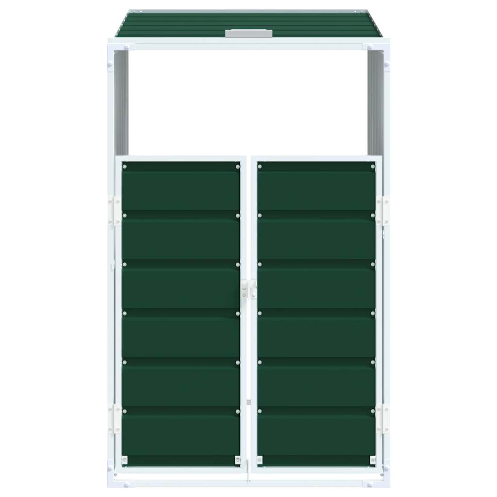 Wheelie Bin Storage for Single Bin Green 72x81x115 cm Steel