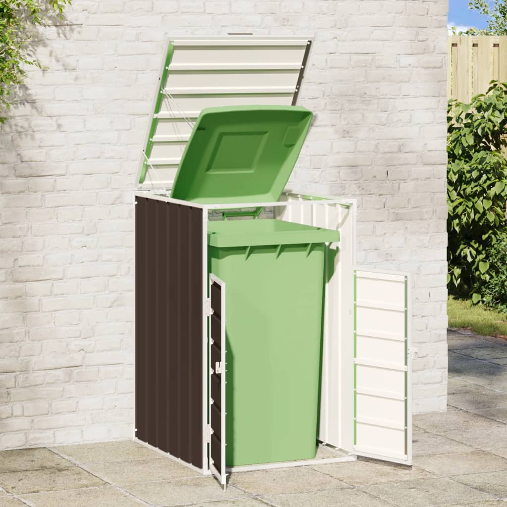 Wheelie Bin Storage for Single Bin Brown 72x81x115 cm Steel