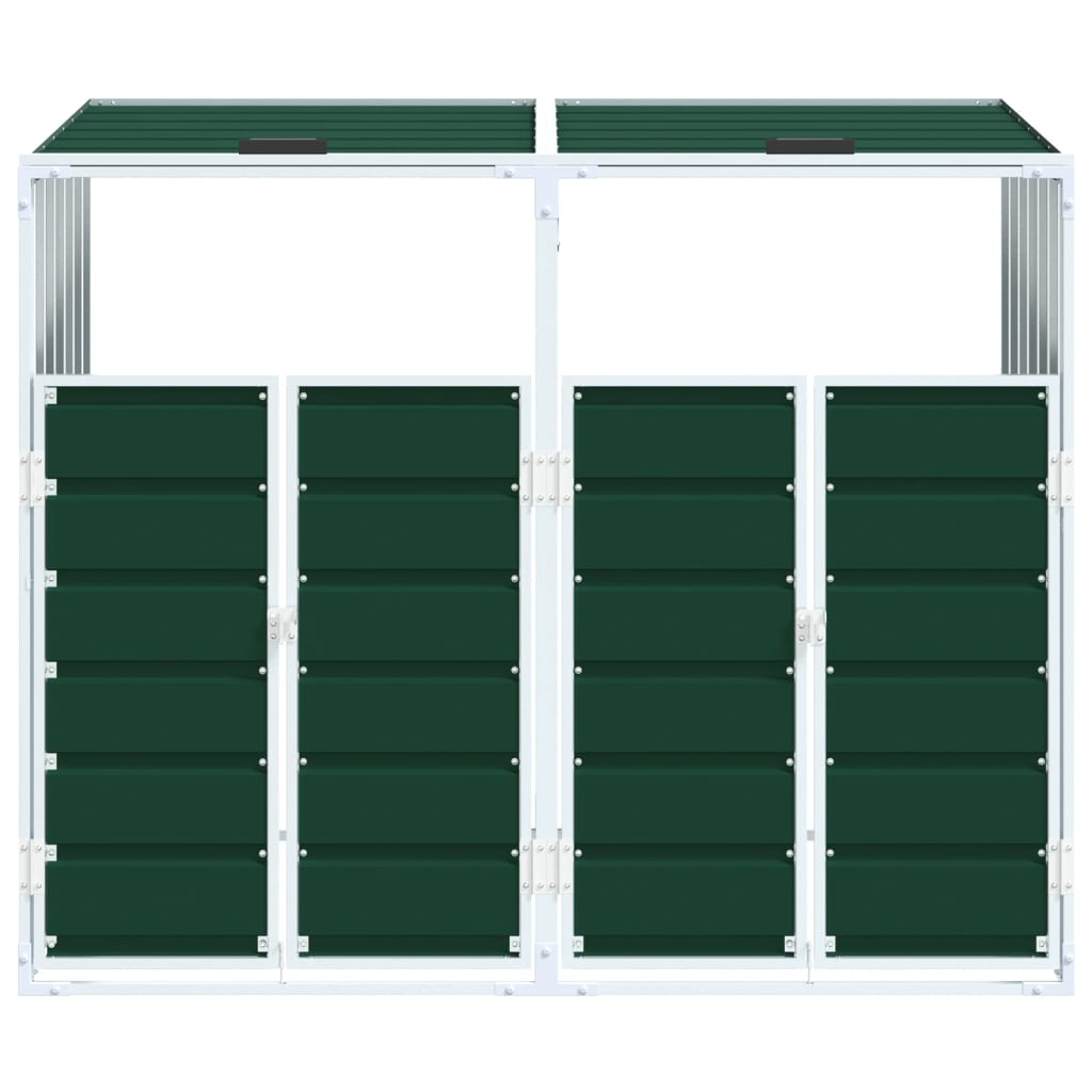 Wheelie Bin Storage for Double Bins Green 144x81x113 cm Steel