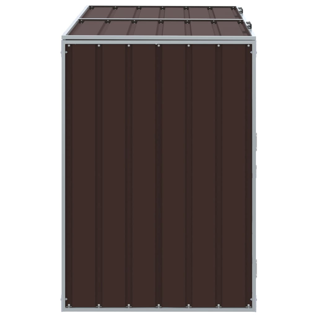 Wheelie Bin Storage for Double Bins Brown 144x81x113 cm Steel