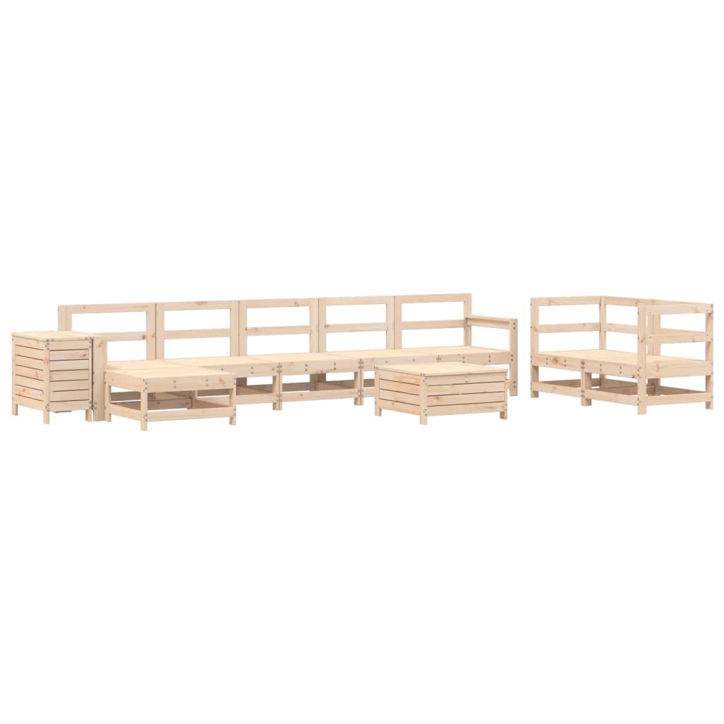 10 Piece Garden Sofa Set Solid Wood Pine