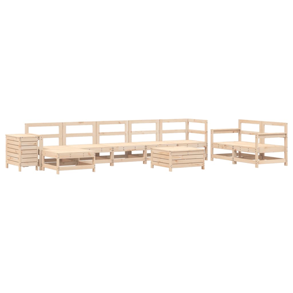 10 Piece Garden Sofa Set Solid Wood Pine