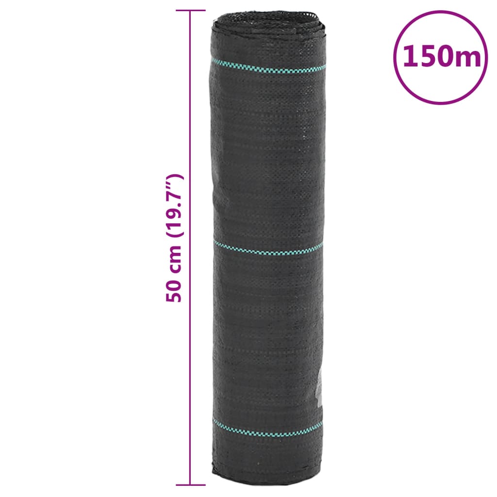 Weed Membrane Black 0.5x150 m PP