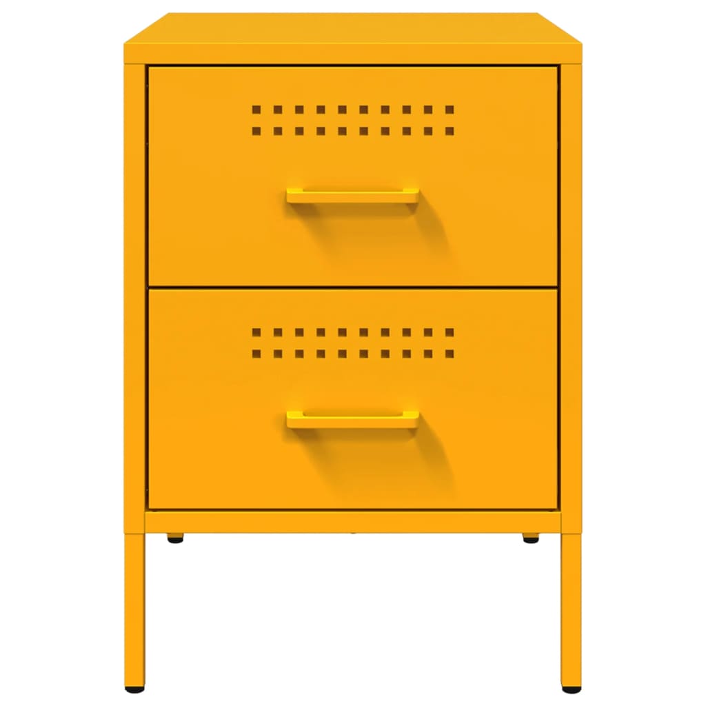 Bedside Cabinets 2 pcs Mustard Yellow 36x39x50.5 cm Steel
