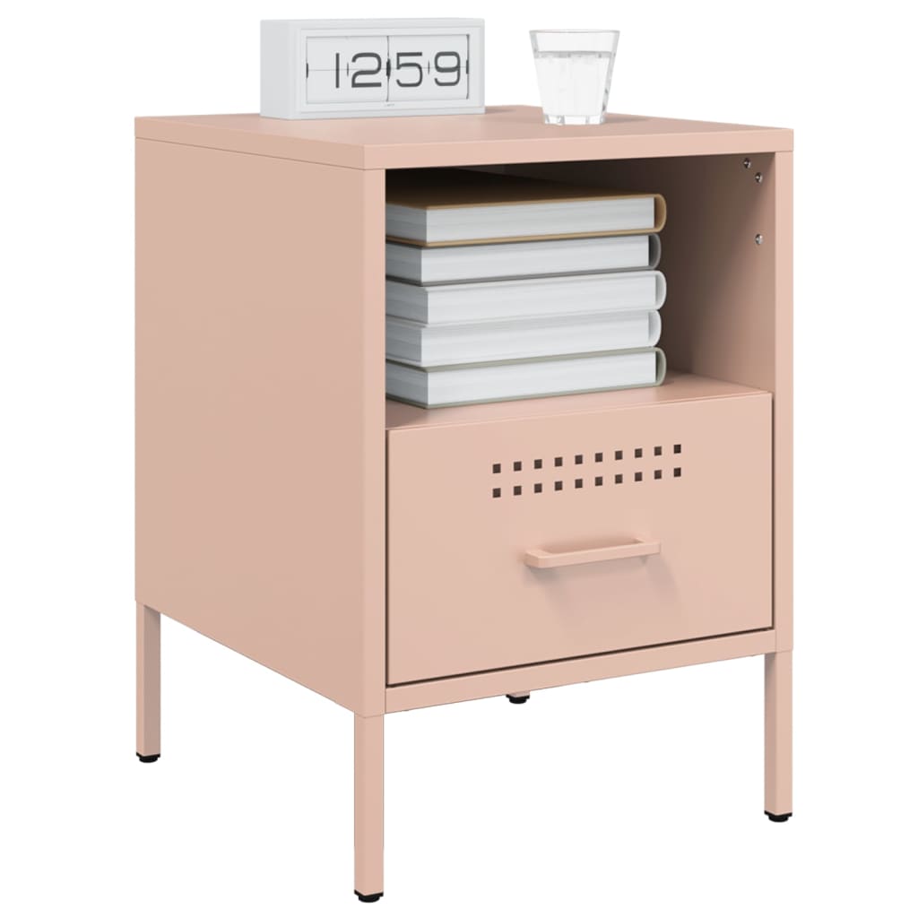 Bedside Cabinets 2 pcs Pink 36x39x50.5 cm Steel