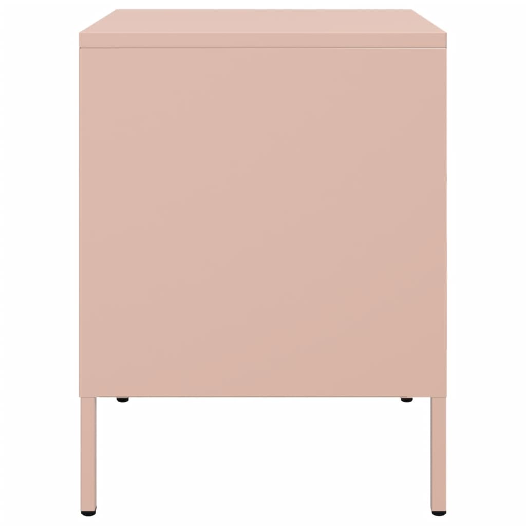 Bedside Cabinets 2 pcs Pink 36x39x50.5 cm Steel