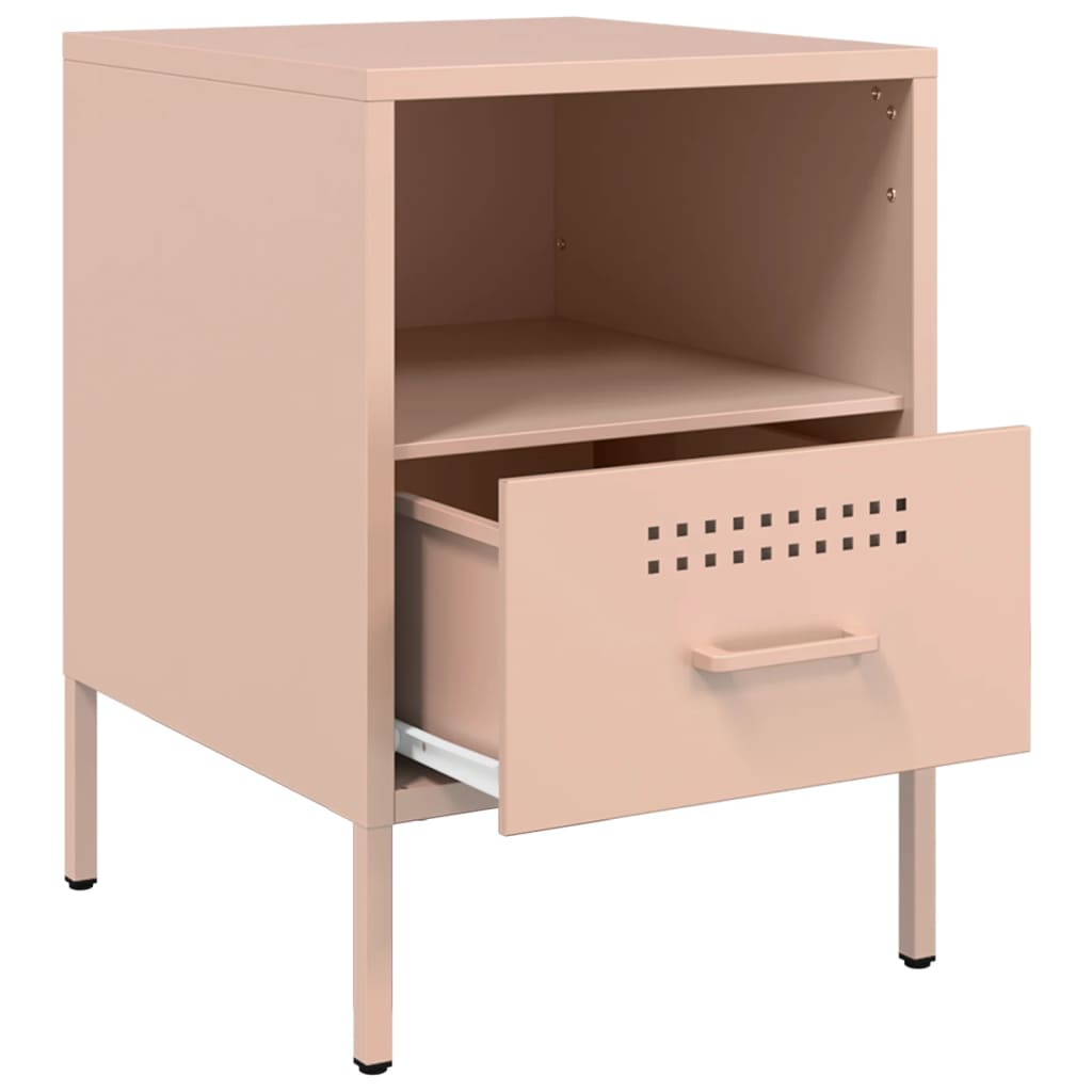Bedside Cabinets 2 pcs Pink 36x39x50.5 cm Steel