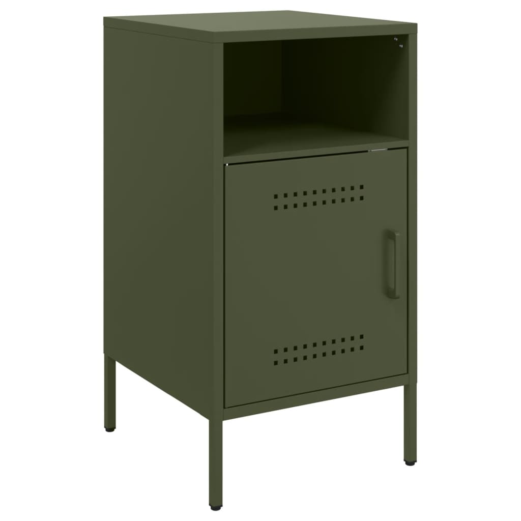 Bedside Cabinets 2 pcs Olive Green 36x39x68 cm Steel