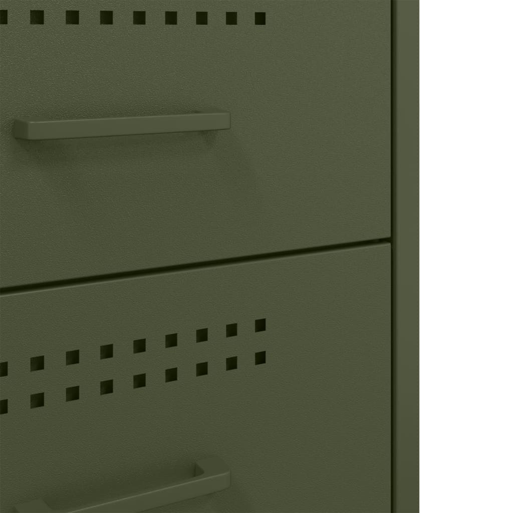 Bedside Cabinets 2 pcs Olive Green 36x39x68 cm Steel