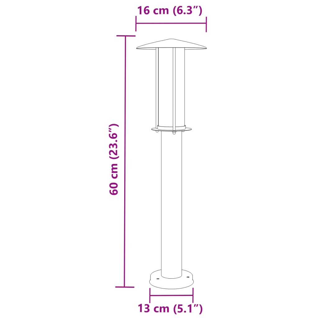 Outdoor Floor Lamp Black 60 cm Stainless Steel
