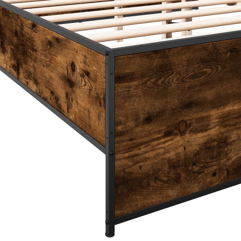Bed Frame without Mattress Smoked Oak 160x200 cm