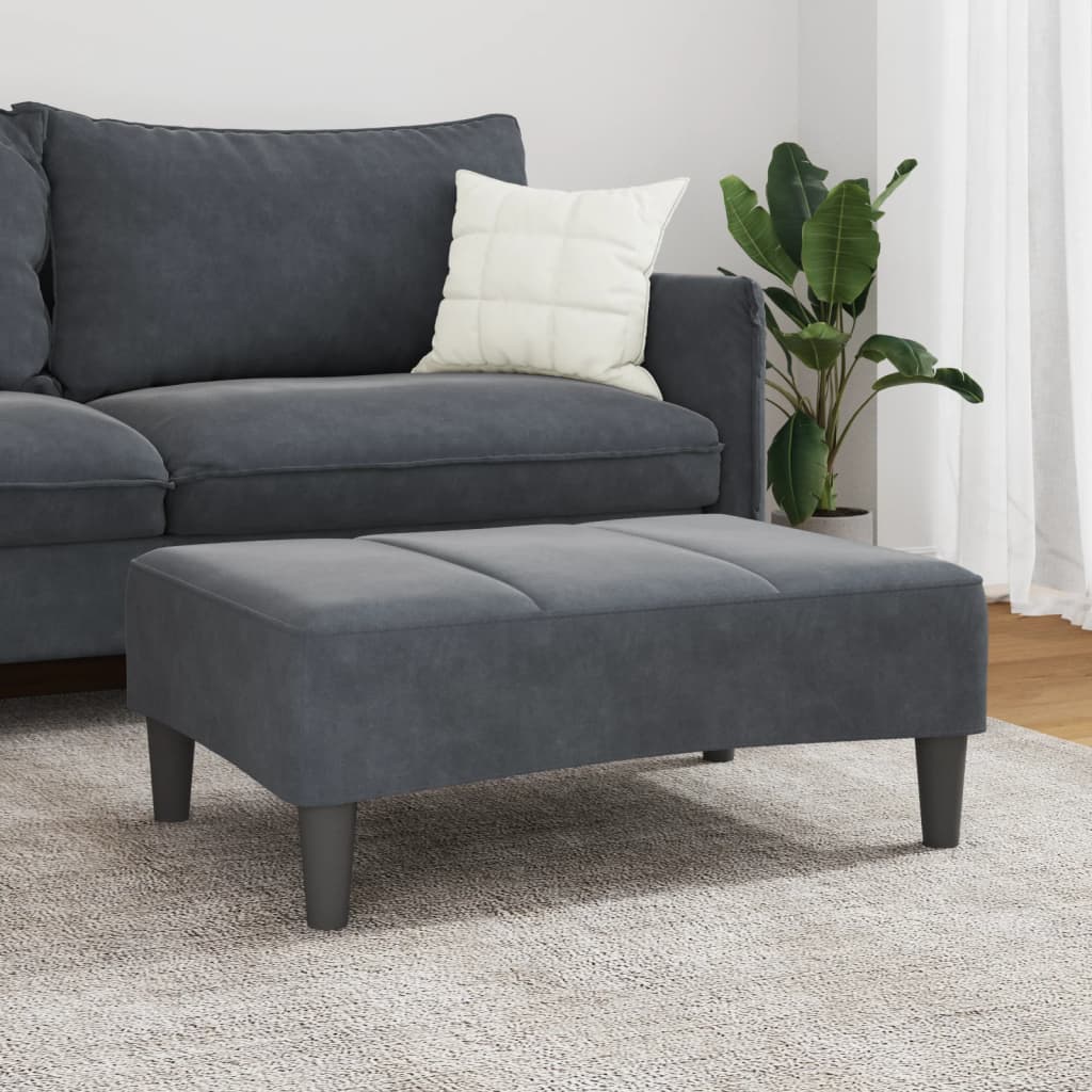 Footstool Dark Grey 77x55x31 cm Velvet
