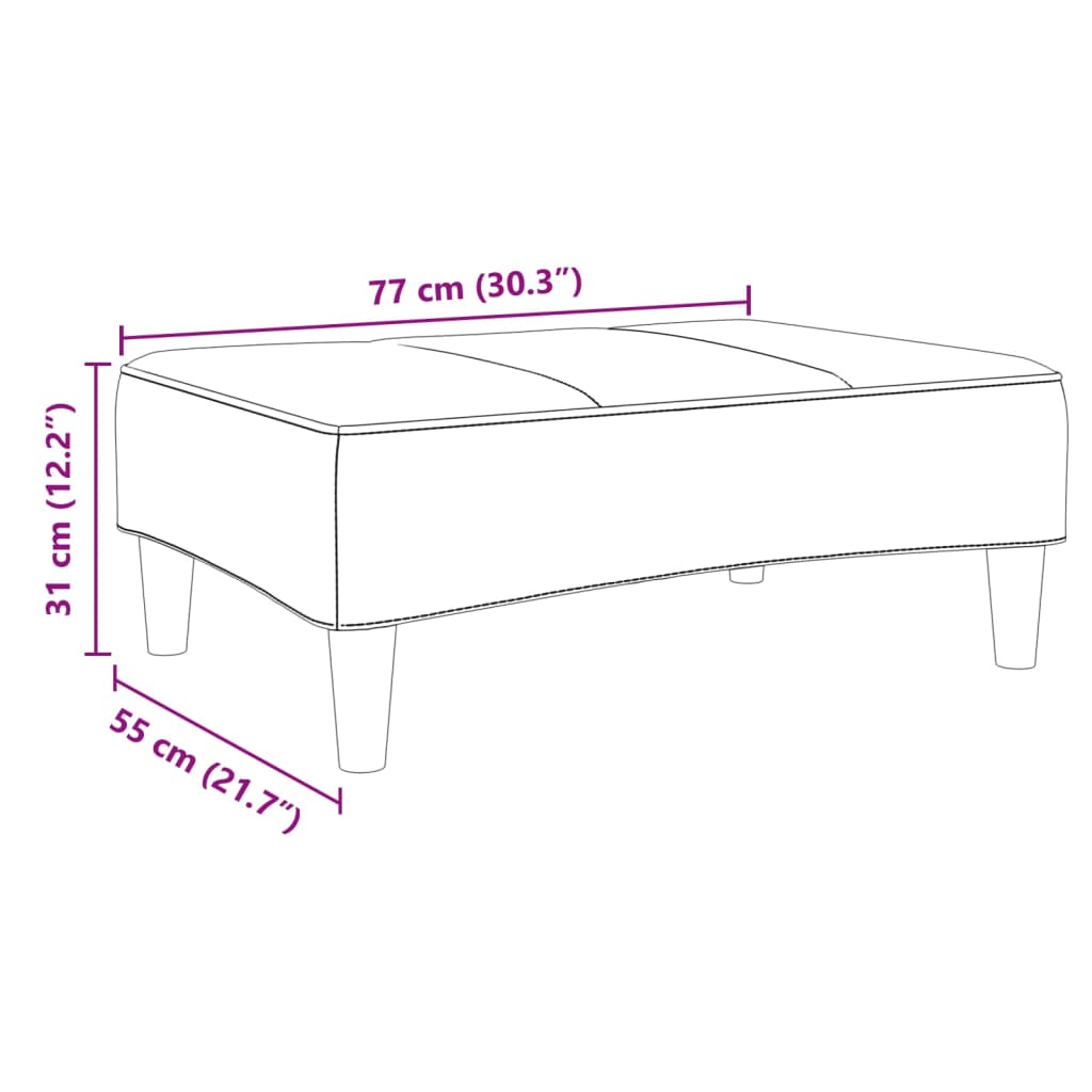 Footstool Dark Grey 77x55x31 cm Velvet