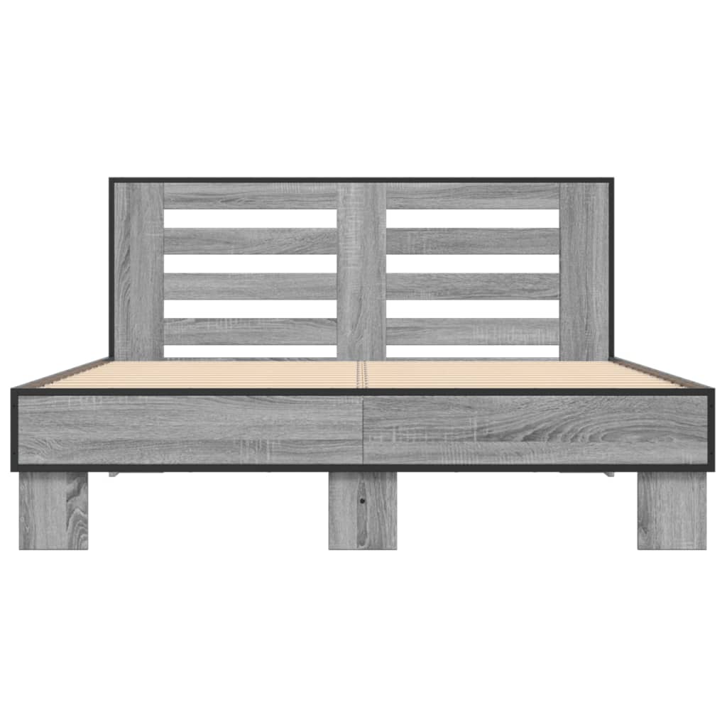 Bed Frame without Mattress Grey Sonoma 140x190 cm