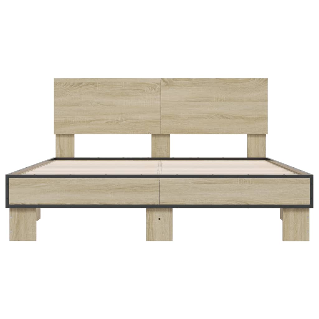 Bed Frame without Mattress Sonoma Oak 140x190 cm