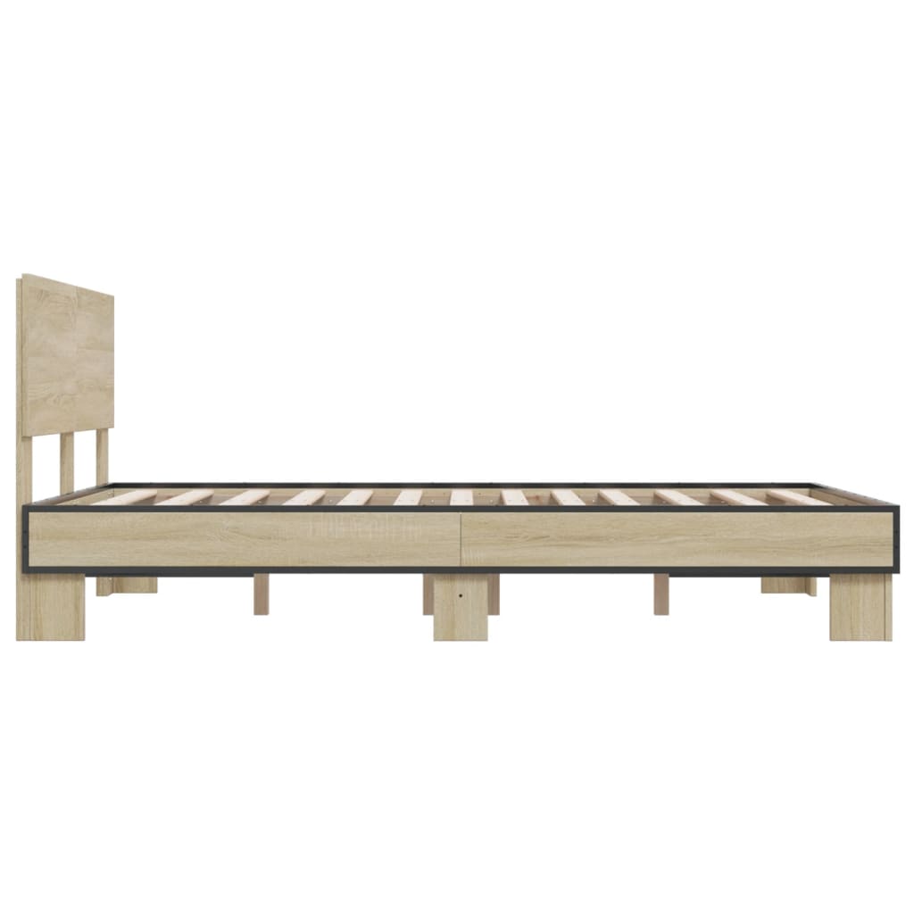 Bed Frame without Mattress Sonoma Oak 140x190 cm