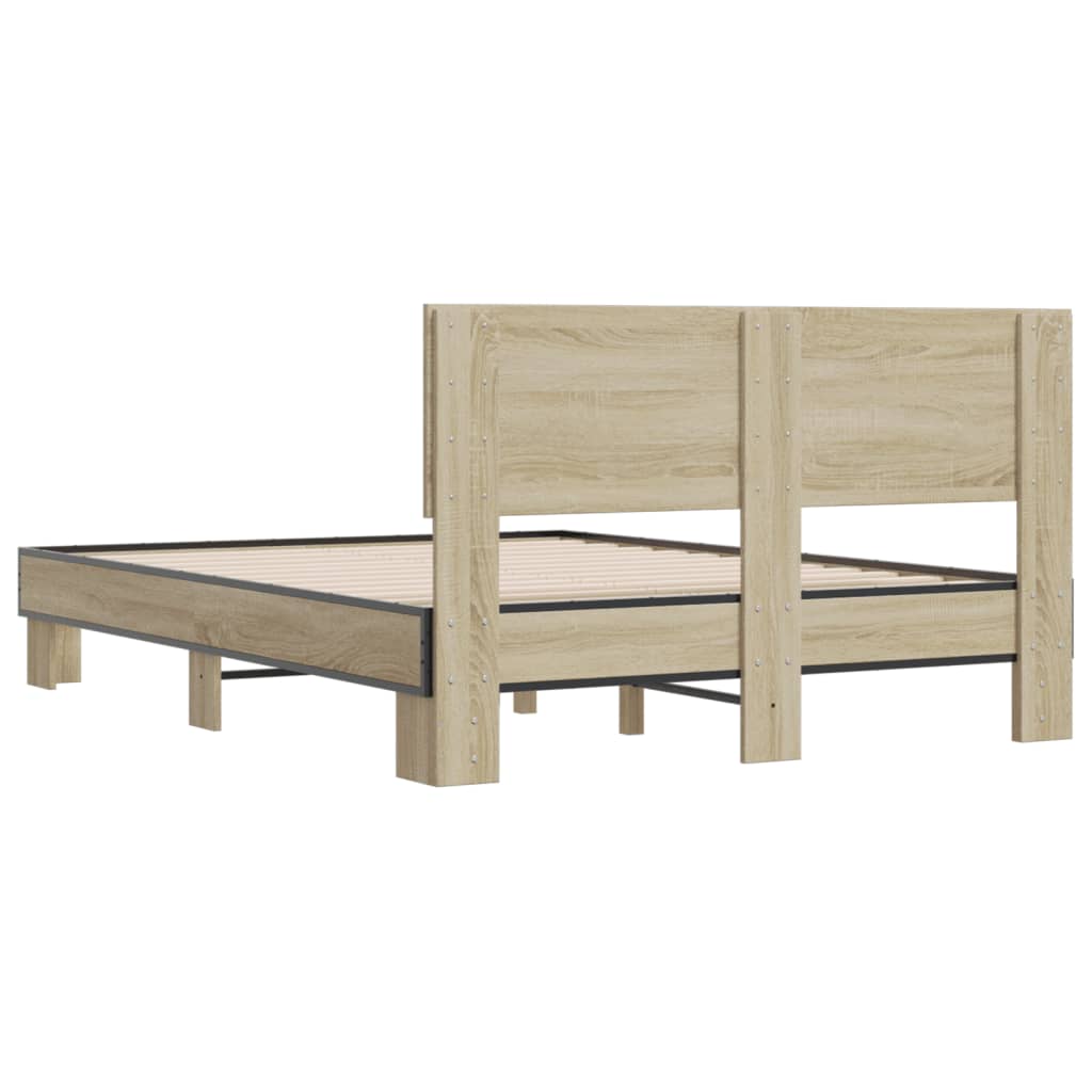 Bed Frame without Mattress Sonoma Oak 140x190 cm