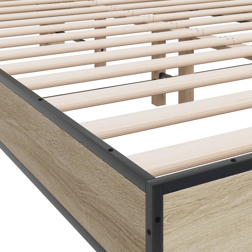 Bed Frame without Mattress Sonoma Oak 140x190 cm