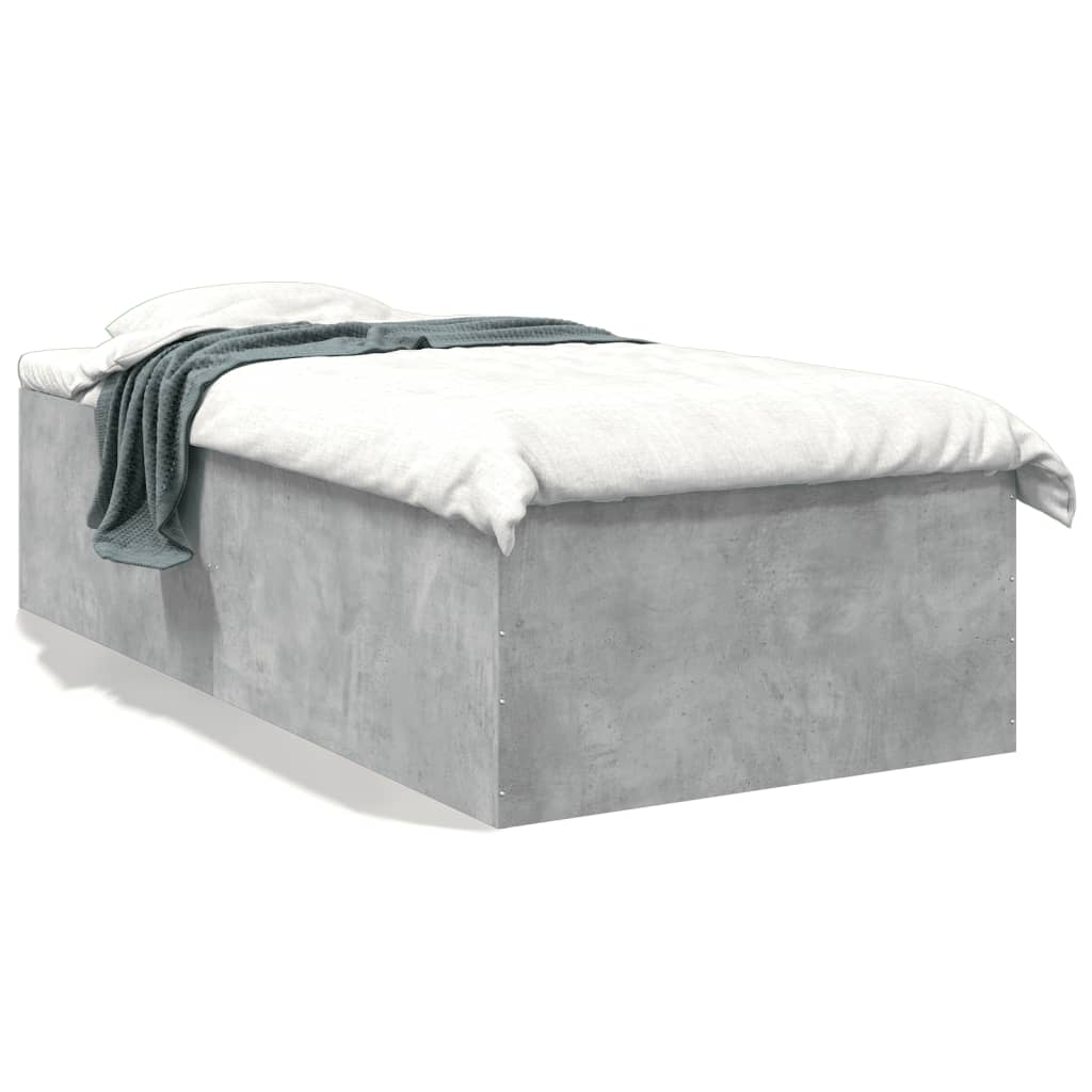 Bed Frame without Mattress Concrete Grey 100x200 cm