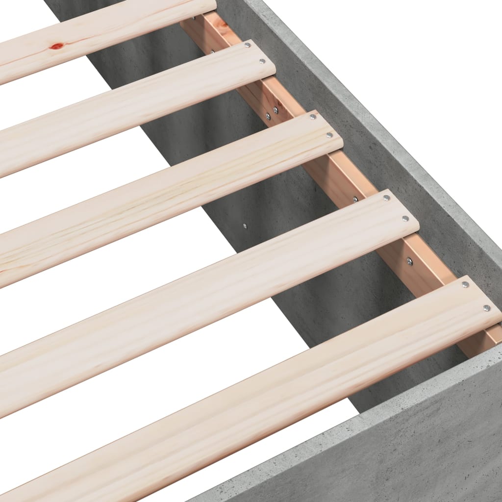 Bed Frame without Mattress Concrete Grey 100x200 cm