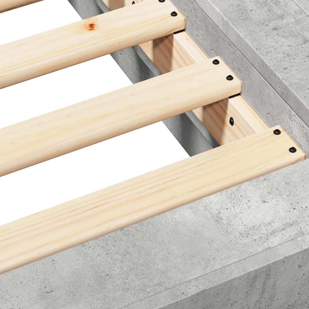 Bed Frame without Mattress Concrete Grey 120x200 cm