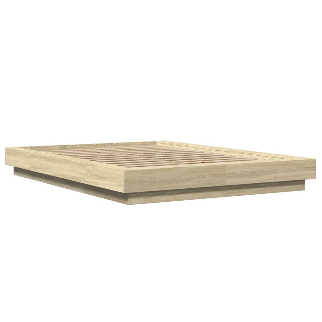 Bed Frame without Mattress Sonoma Oak 140x190 cm