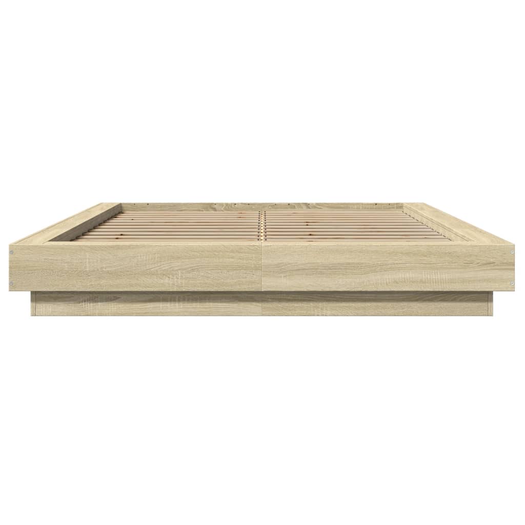 Bed Frame without Mattress Sonoma Oak 140x190 cm