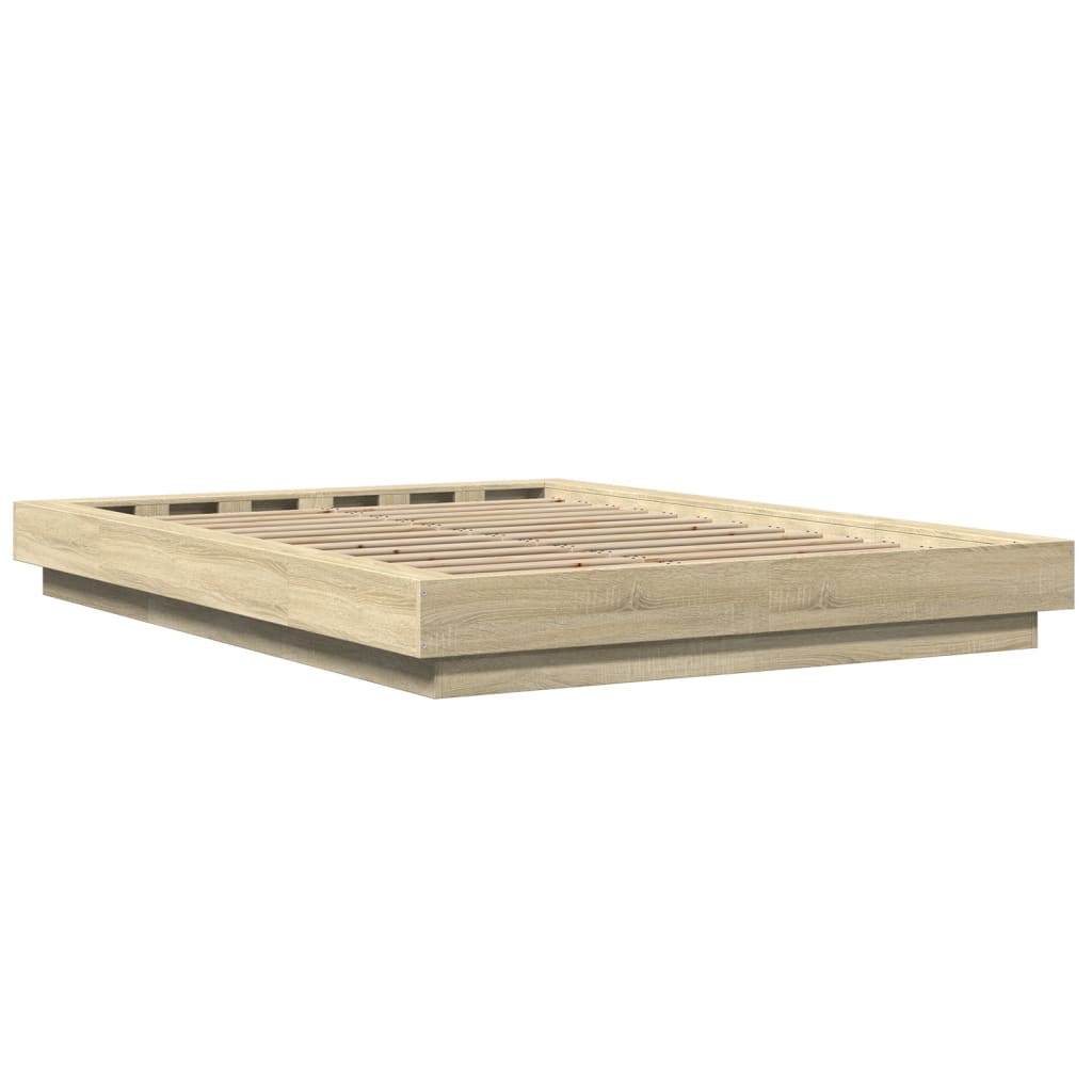 Bed Frame without Mattress Sonoma Oak 140x190 cm