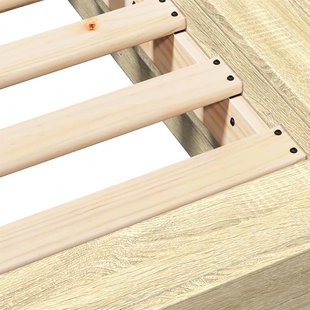 Bed Frame without Mattress Sonoma Oak 140x190 cm