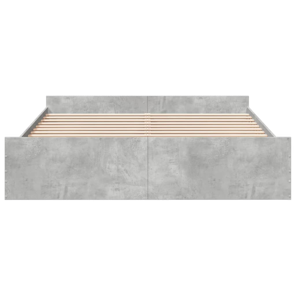 Bed Frame with Drawers without Mattress Concrete Grey 180x200 cm Super King