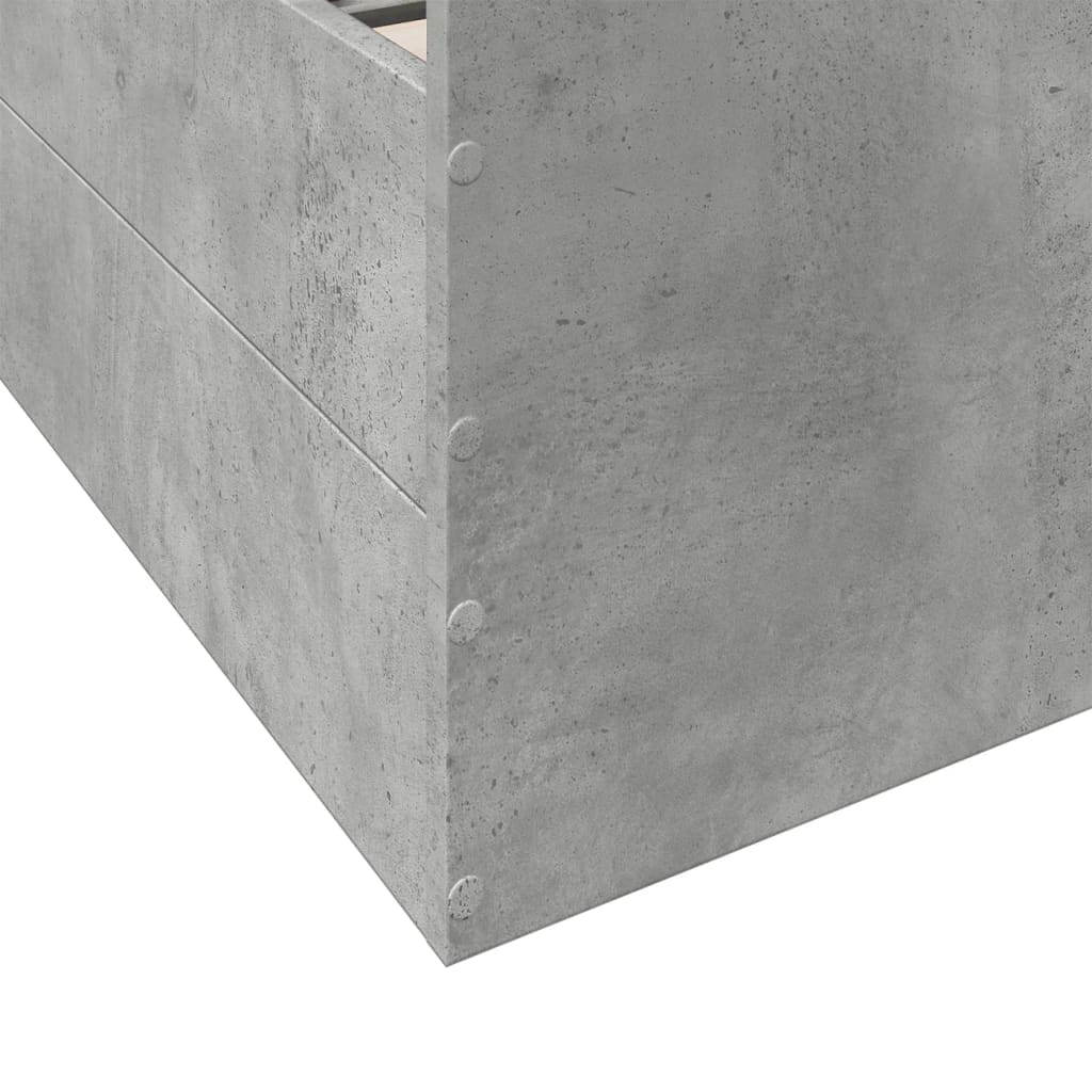 Bed Frame with Drawers without Mattress Concrete Grey 180x200 cm Super King