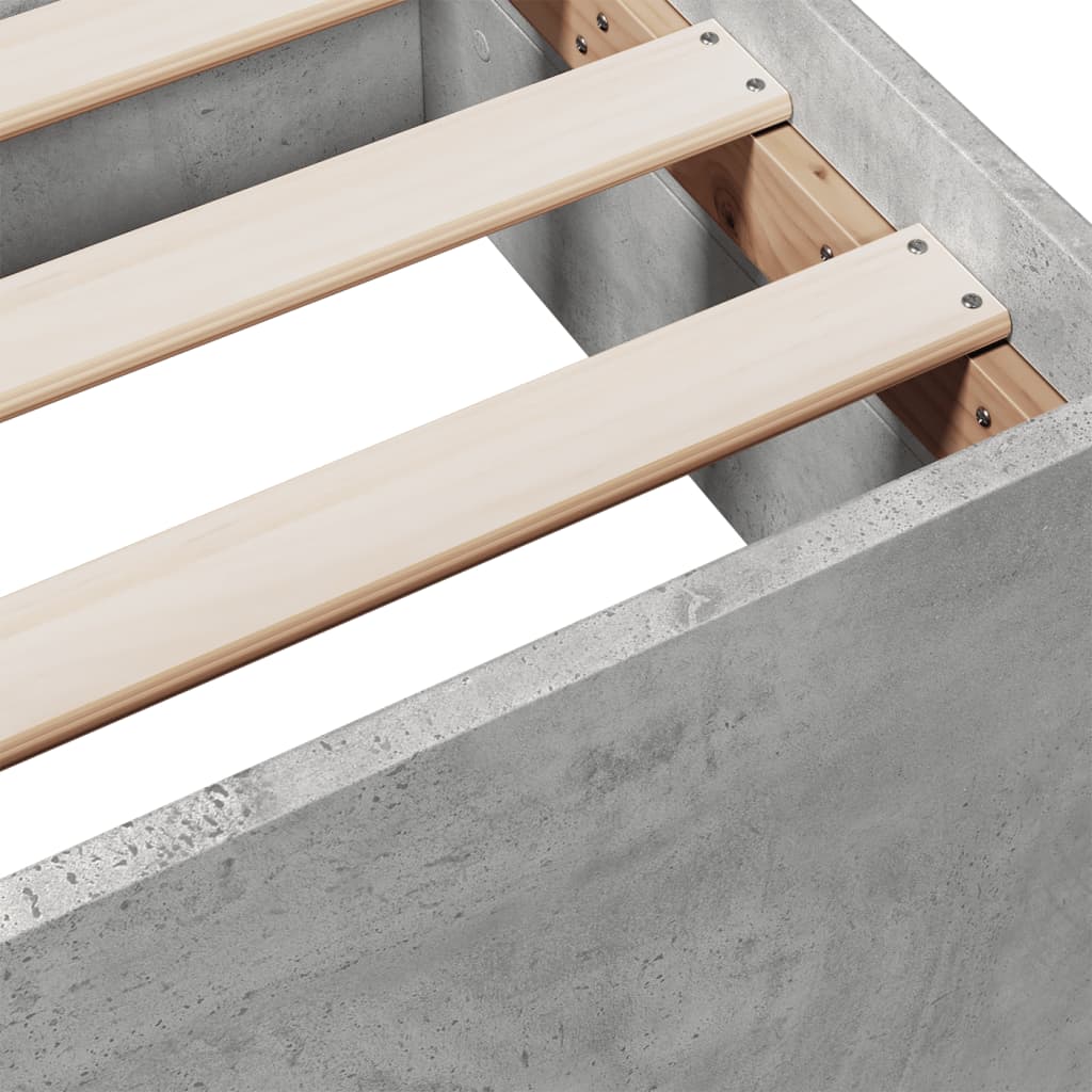 Bed Frame with Drawers without Mattress Concrete Grey 180x200 cm Super King