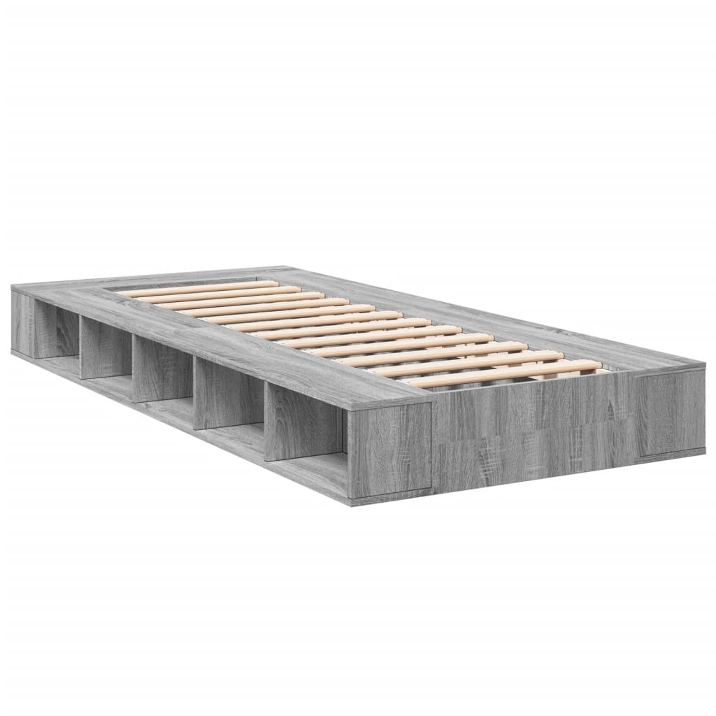 Bed Frame without Mattress Grey Sonoma 100x200 cm