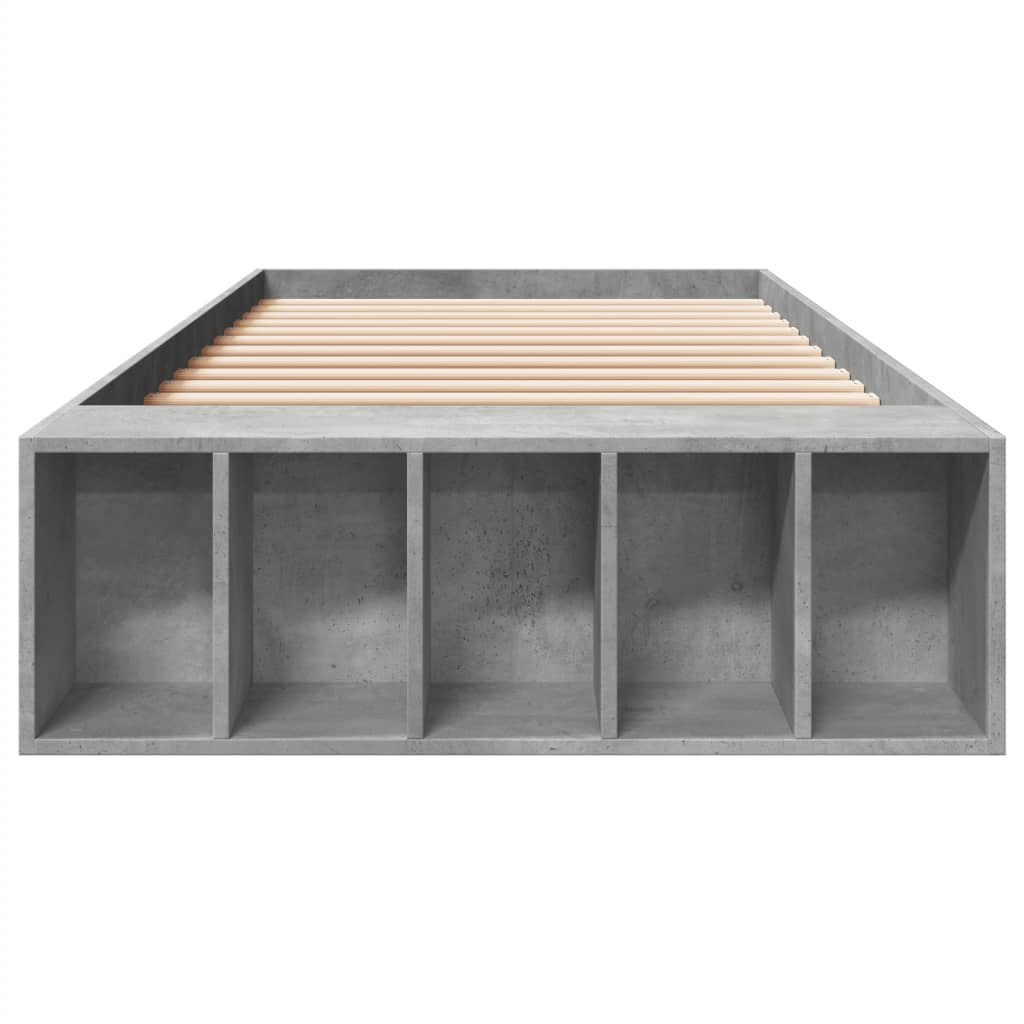 Bed Frame without Mattress Concrete Grey 75x190 cm Small Single