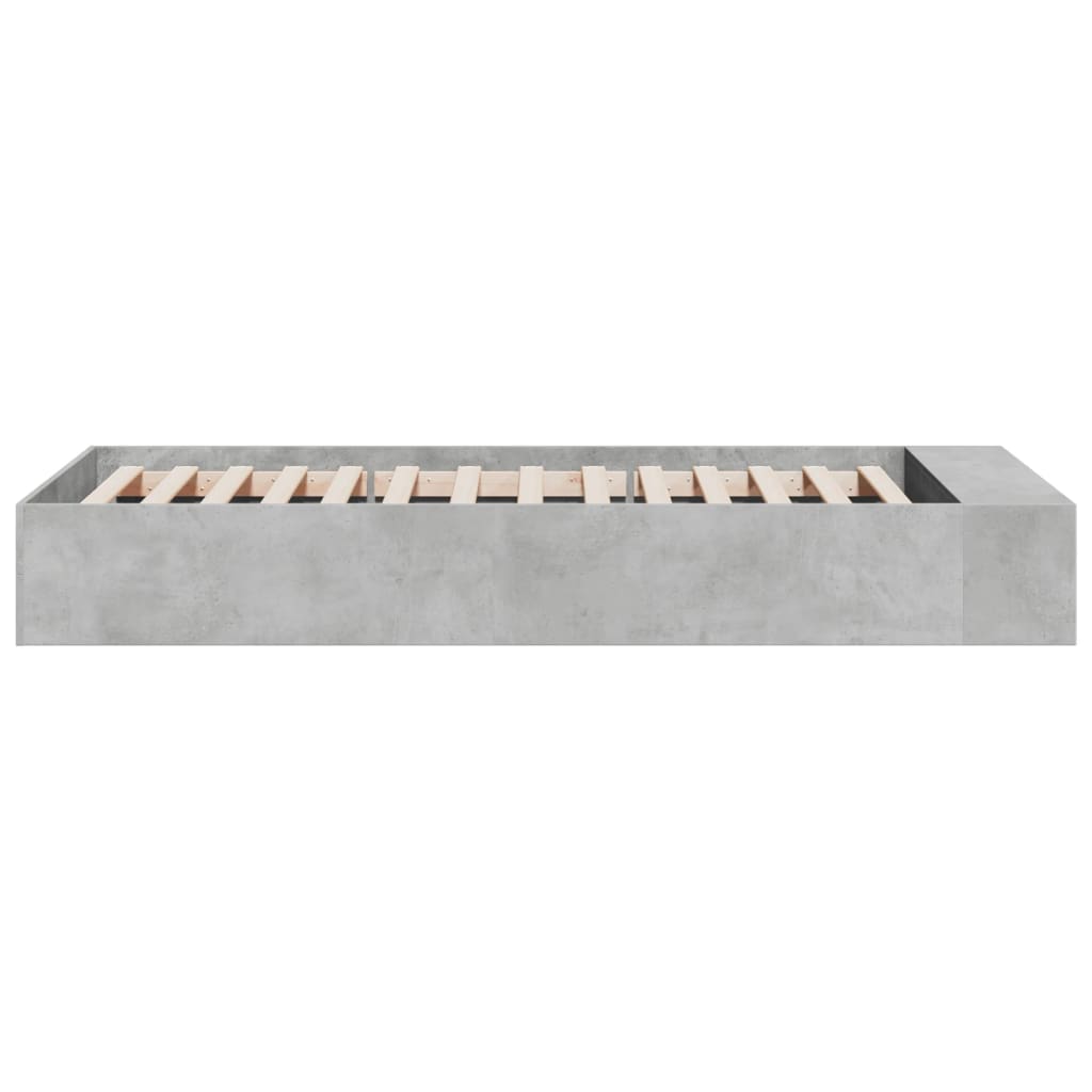Bed Frame without Mattress Concrete Grey 75x190 cm Small Single