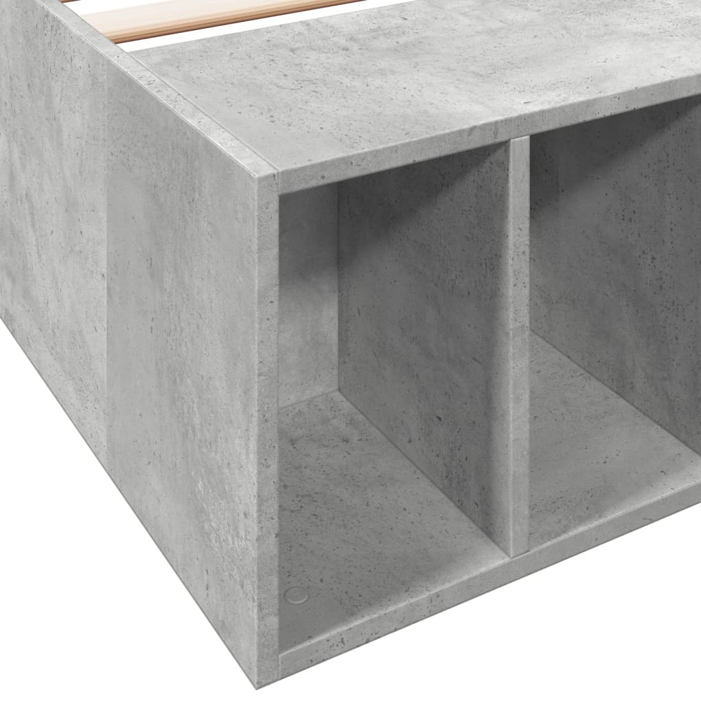Bed Frame without Mattress Concrete Grey 75x190 cm Small Single