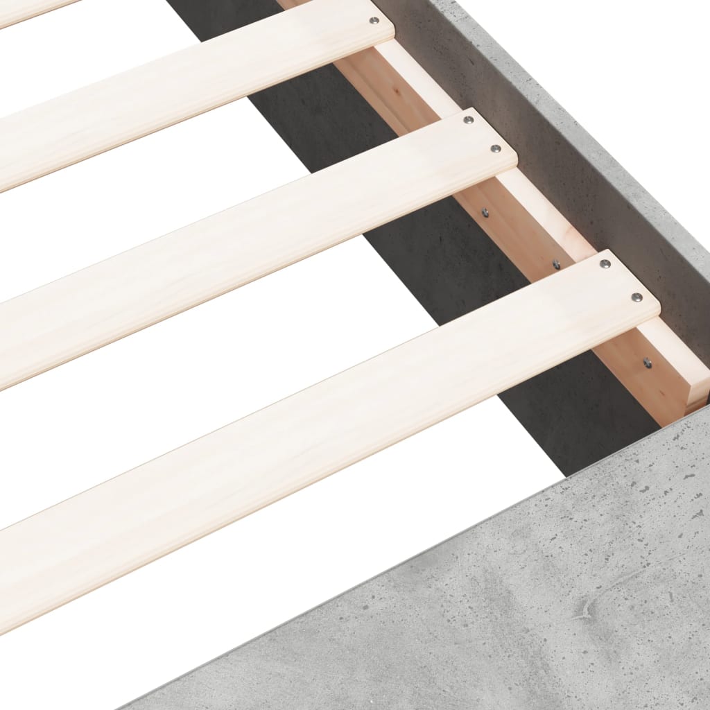 Bed Frame without Mattress Concrete Grey 75x190 cm Small Single