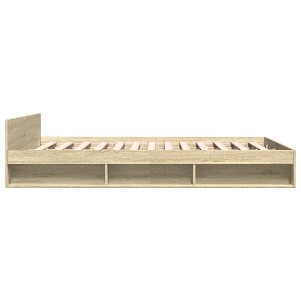 Bed Frame with Drawers without Mattress Sonoma Oak 120x200 cm