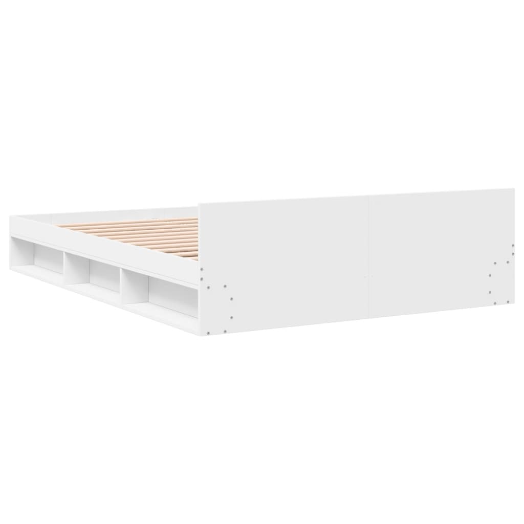 Bed Frame with Drawers without Mattress White 140x190 cm