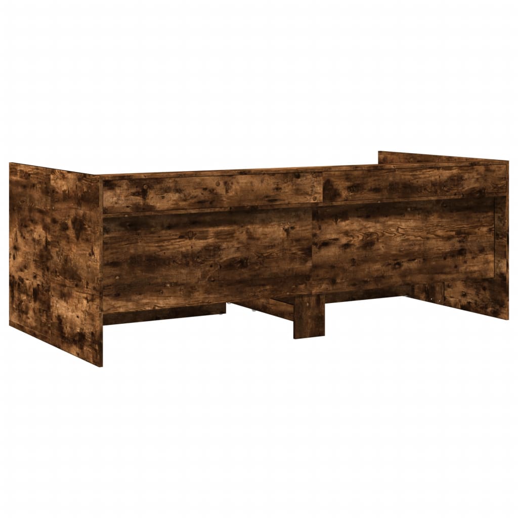 Daybed with Drawers without Mattress Smoked Oak 75x190 cm Small Single