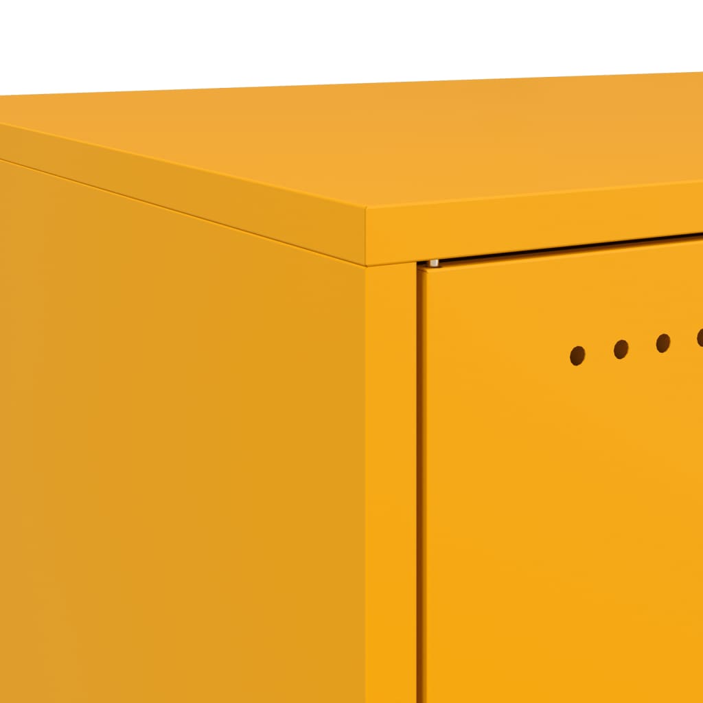 Bedside Cabinet Mustard Yellow 36x39x43.5 cm Steel