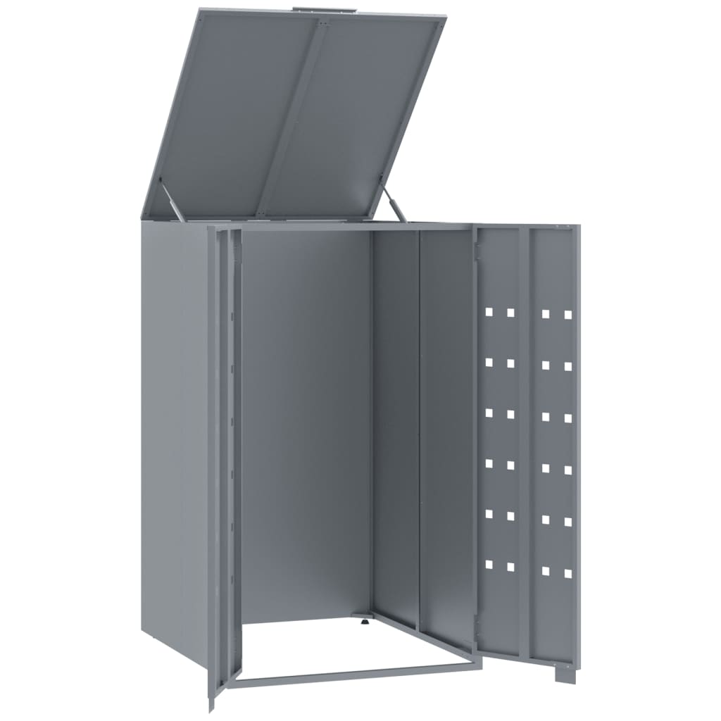 Wheelie Bin Storage for Single Bin Grey 69x79x117 cm Steel