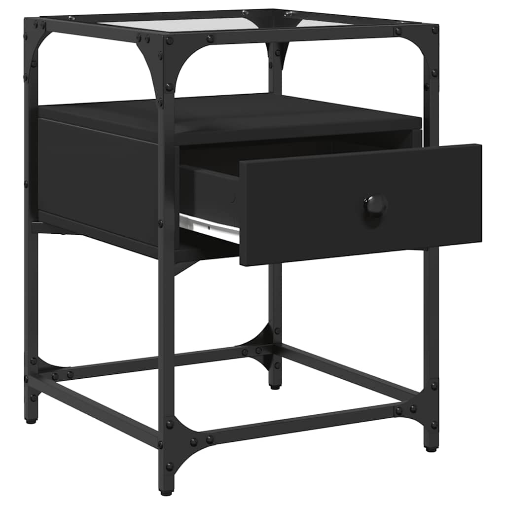 Bedside Cabinet Black 40x40x55 cm Engineered Wood