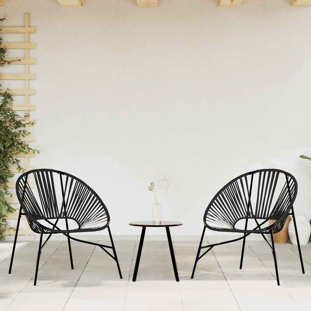 Garden Egg Chair Black Poly Rattan