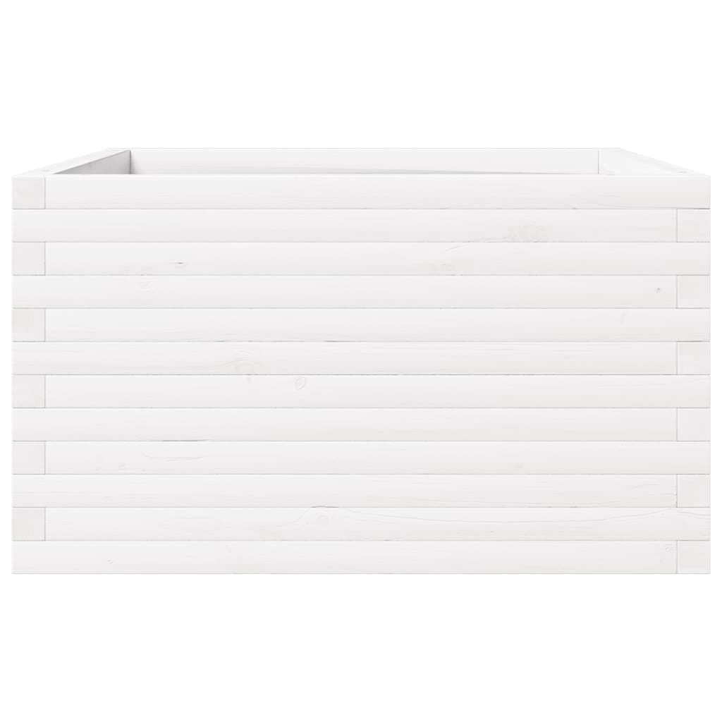 Garden Planter White 80x80x46 cm Solid Wood Pine